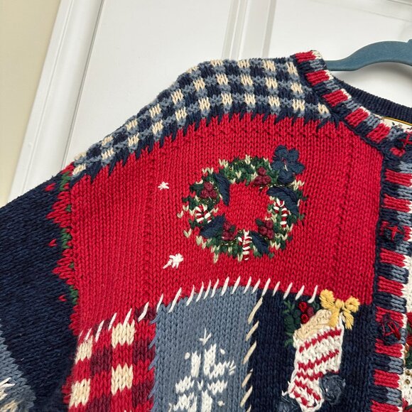 Vintage 90s Heirloom Collectibles Ugly Christmas Sweater Women's Size Large - Picture 5 of 16